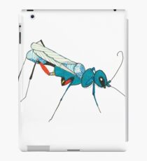 Blue Wasp Bug Insect Cute Illustration Drawing Unique iPad Case/Skin