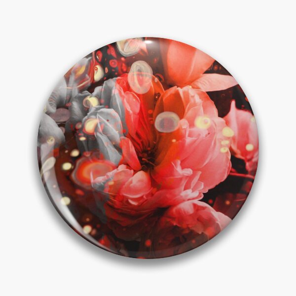 Item preview, "Arboria" Floral Plants Collage of blooming roses wrapped in a neon orange fog designed and sold by N-o-r-d-l-y-s.