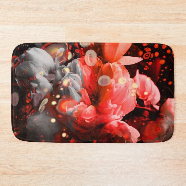 Item preview, "Arboria" Floral Plants Collage of blooming roses wrapped in a neon orange fog designed and sold by N-o-r-d-l-y-s.