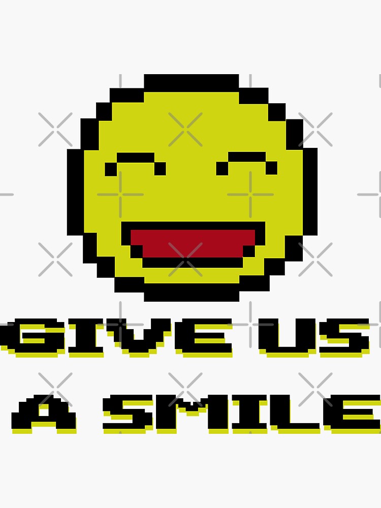 Give us a smile pixel smiley face emoji | Sticker