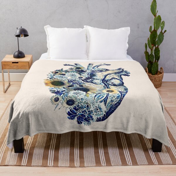 Item preview, Human heart and big wave, blue color,lover of the waves and the sea, the sea in my heart, watercolor designed and sold by Collagedream.