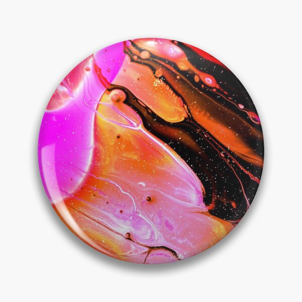 Item preview, “Ashes to Ashes” abstract, colored collage of spherical currents in space in pink, peach, yellow, orange designed and sold by N-o-r-d-l-y-s.