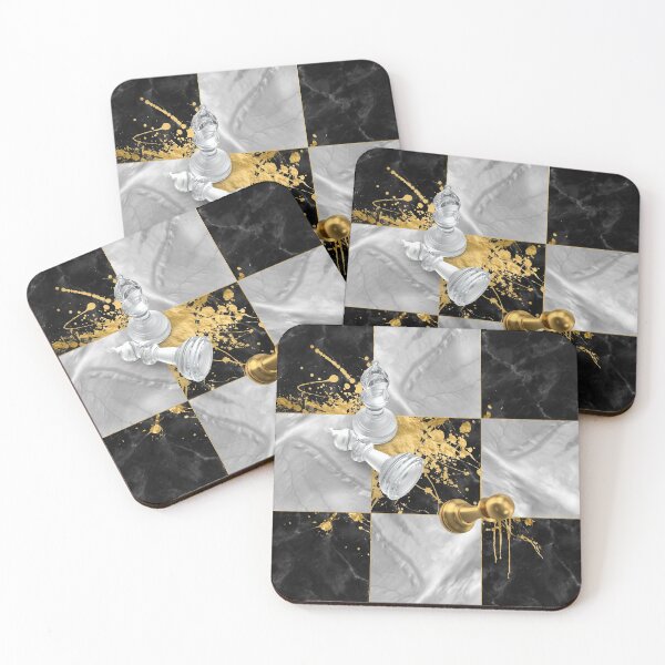 Item preview, Chess Abstract - Black Marble and Pearl designed and sold by k9printart.