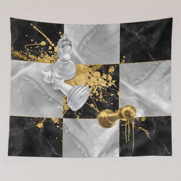 Item preview, Chess Abstract - Black Marble and Pearl designed and sold by k9printart.