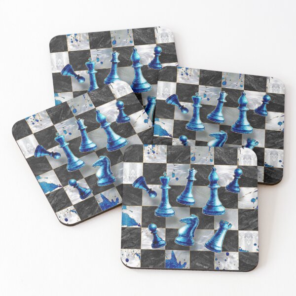 Item preview, Chess Abstract Art - Blue Marble  designed and sold by k9printart.