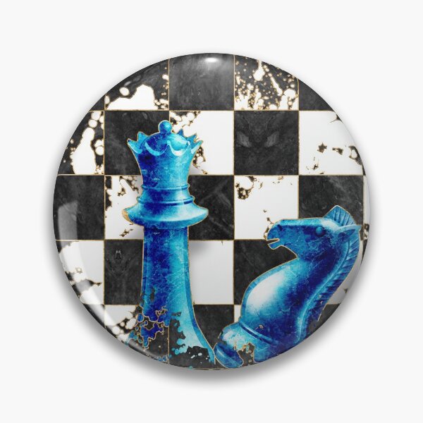 Item preview, Chess Queen and Knight - Blue Marble designed and sold by k9printart.