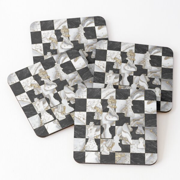 Item preview, Chess Abstract Art - Black Marble and Pearl designed and sold by k9printart.