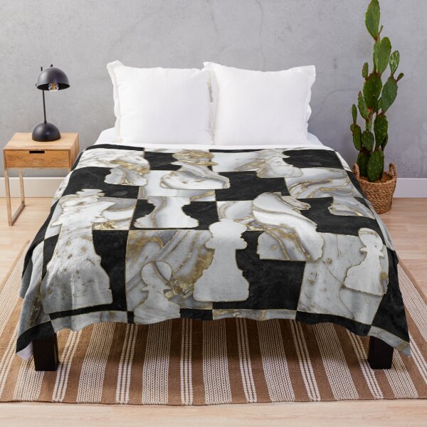 Item preview, Chess Abstract Art - Black Marble and Pearl designed and sold by k9printart.