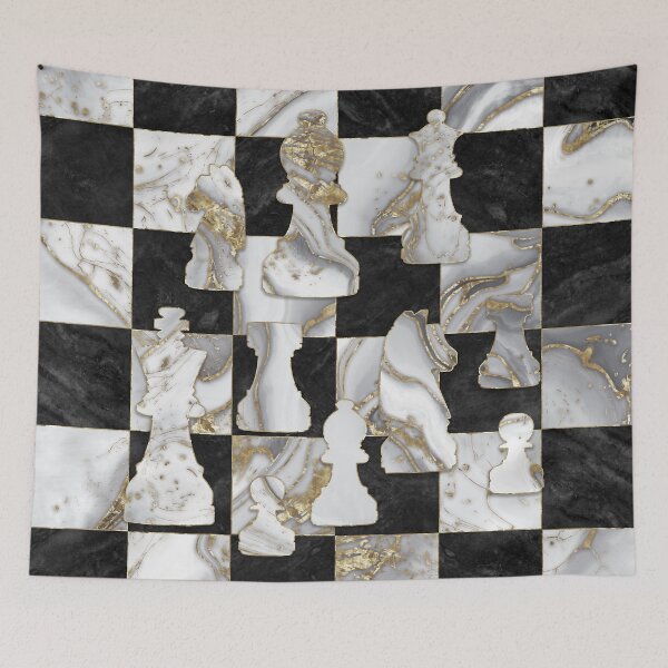 Item preview, Chess Abstract Art - Black Marble and Pearl designed and sold by k9printart.