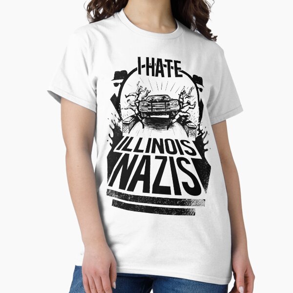 Vista previa del artículo con la obra «Jake y Elwood odian a los nazis de Illinois», diseñado y vendido por Motski.