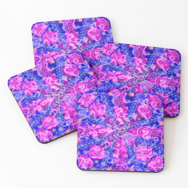 Item preview, Symmetrical foliage and flowers in pink and blue designed and sold by Only1helen.