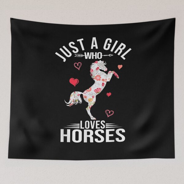 Item preview, Just A Girl Who Loves Horses Funny Flower Horse Lover Women designed and sold by maizreo.