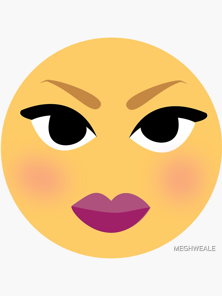 "Resting B*tch Face Emoji" Sticker By MEGHWEALE | Redbubble