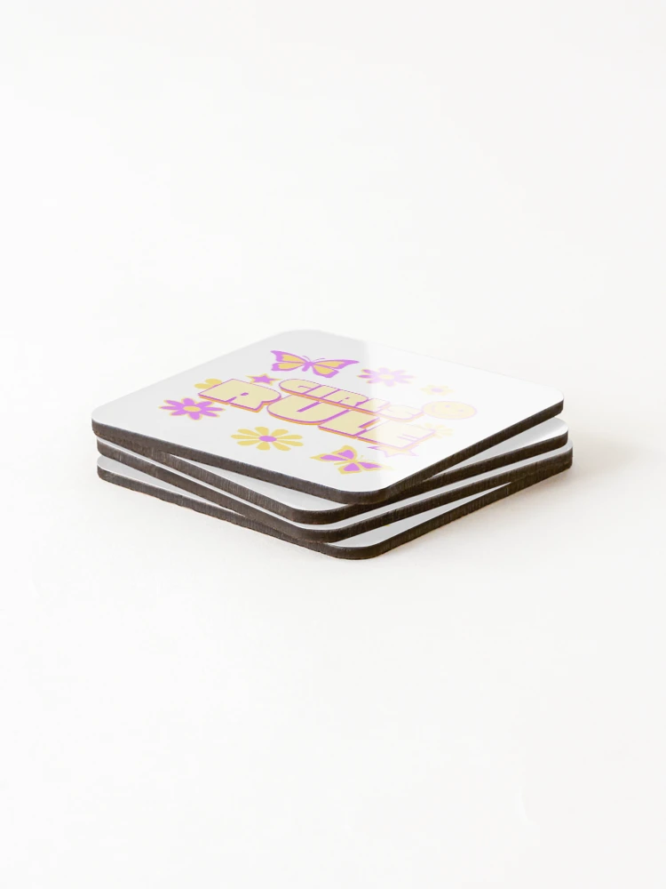 Thumbnail 4 of 5, Coasters (Set of 4), GIRLS RULE designed and sold by RetroPlaceee.