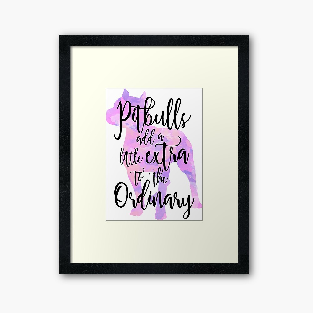Extraordinary Pitbull Watercolor Framed Art Print