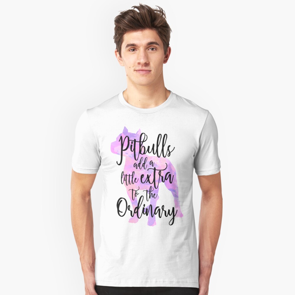 Extraordinary Pitbull Watercolor Slim Fit T-Shirt