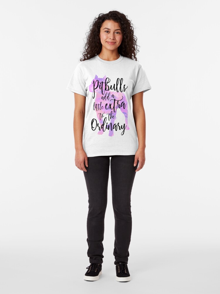 Alternate view of Extraordinary Pitbull Watercolor Classic T-Shirt