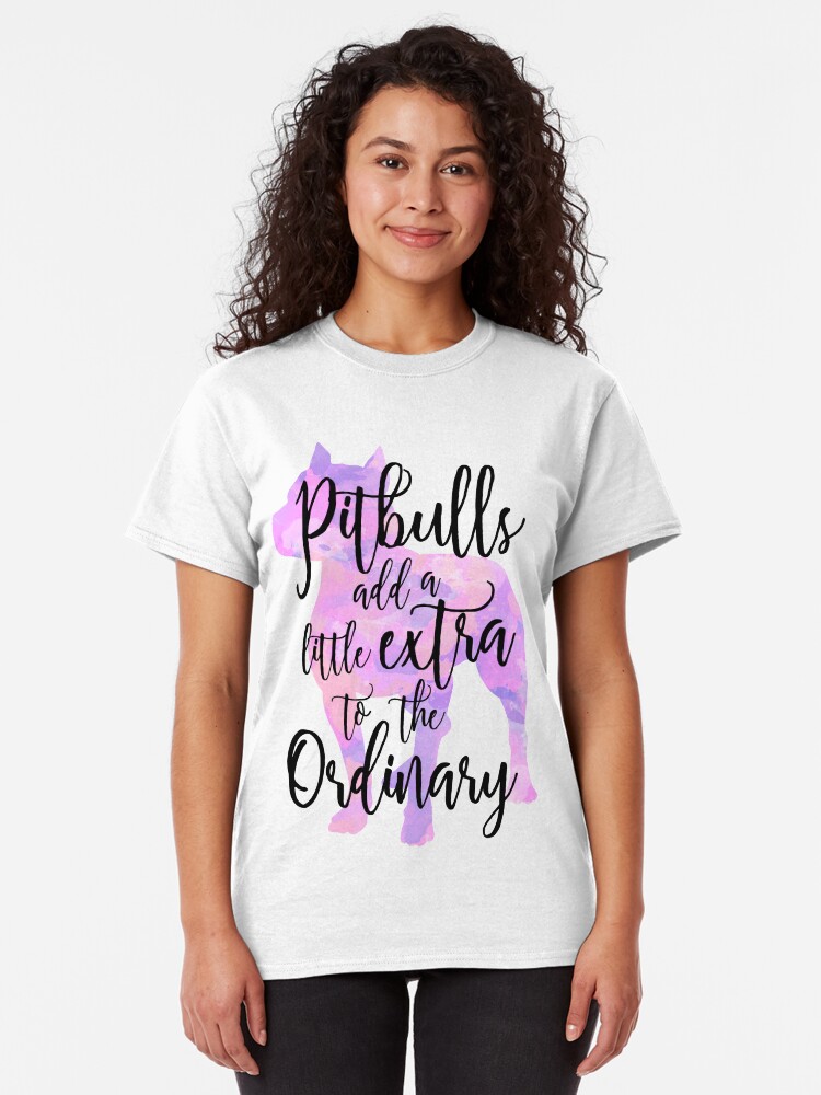 Alternate view of Extraordinary Pitbull Watercolor Classic T-Shirt