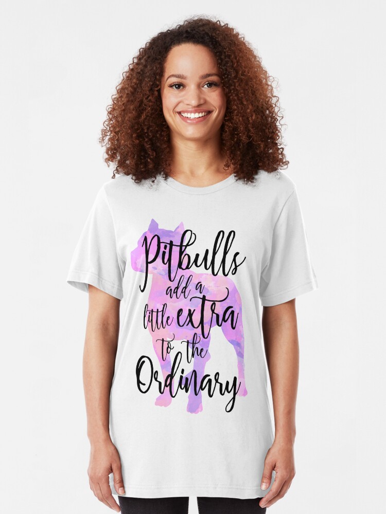 Alternate view of Extraordinary Pitbull Watercolor Slim Fit T-Shirt