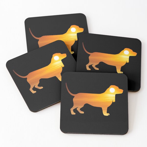 Item preview, Basset Hound Dog Silhouette Sunrise designed and sold by alaechamlal.