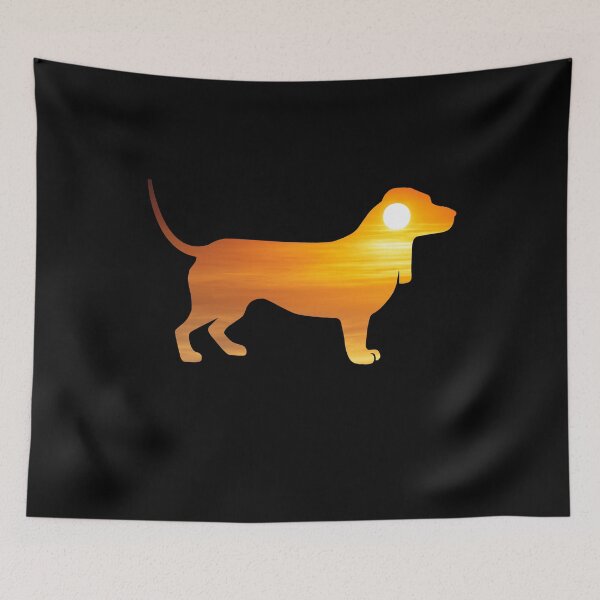Item preview, Basset Hound Dog Silhouette Sunrise designed and sold by alaechamlal.