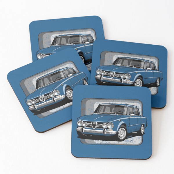 Item preview, The iconic classic Italian sports saloon with gray background designed and sold by designjaag.