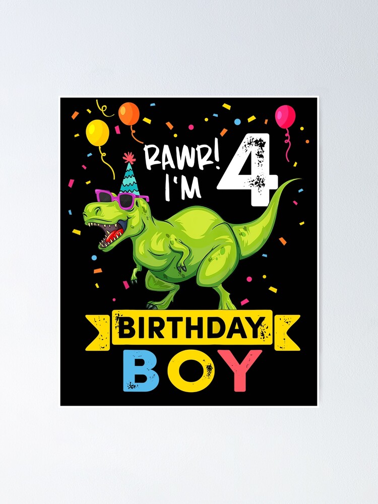 Dino Rugissant Pour Un Joyeux Anniversaire - Carte