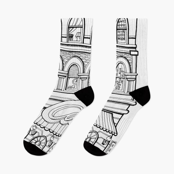 Item preview, The Big City / Cafe / Hand drawn / Unique white designed and sold by PositiveSketch.