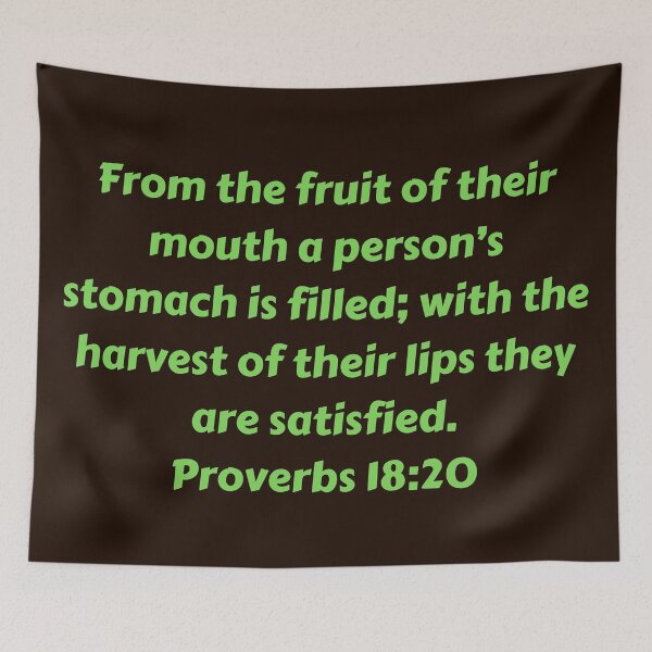 Aperçu de l'œuvre Bible Verse Proverbs 18:20 créée et vendue par Prayingwarrior.
