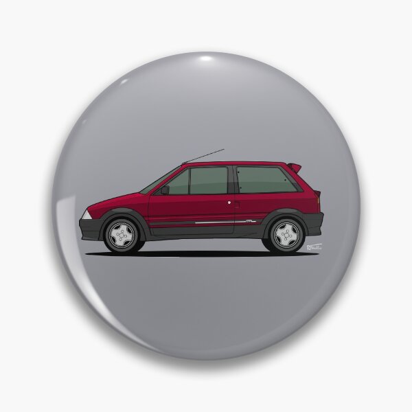 Item preview, Cit roen AX GTi single side view illustration - Maroon / Burgundy designed and sold by RJWautographics.