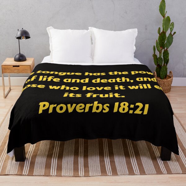 Artikelvorschau, Bible Verse Proverbs 18:21 entworfen und verkauft von Prayingwarrior.