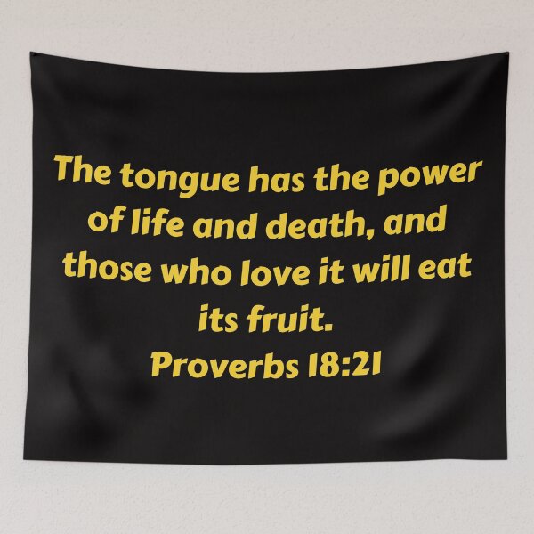 Aperçu de l'œuvre Bible Verse Proverbs 18:21 créée et vendue par Prayingwarrior.
