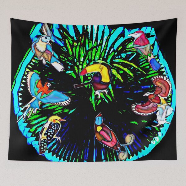 Item preview, Birds, tropical, bright, bird market, designed and sold by Maria Mihailova.