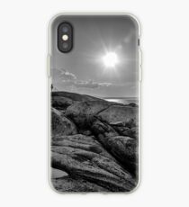 B&W of Iconic Lighthouse at Peggys Cove, Nova Scotia iPhone Case