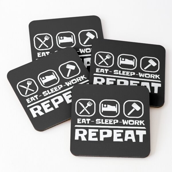 Item preview, Eat Sleep Work Repeat, Funny Humor Employee Lifestyle designed and sold by Singhe Design.