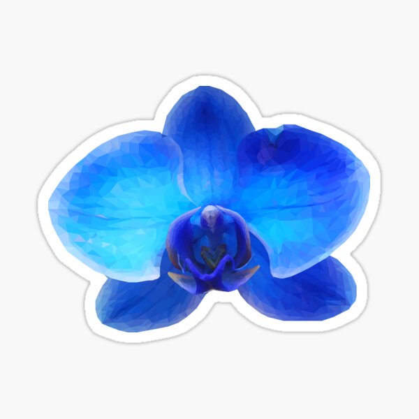 Blue Orchid Low Poly style Sticker
