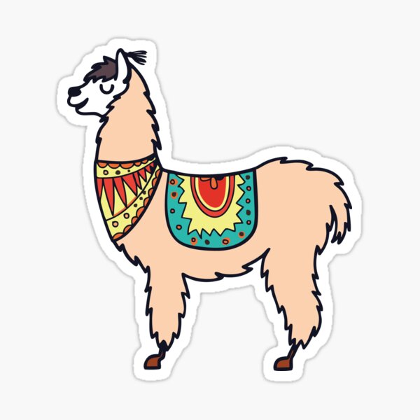 Download Cute Llama Svg Stickers Redbubble