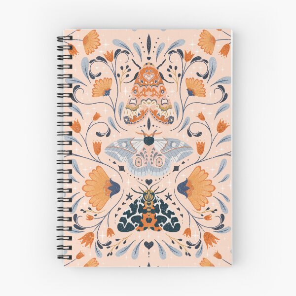 Aperçu de l'œuvre Floral Moths | Peach créée et vendue par RebeccaFlaherty.