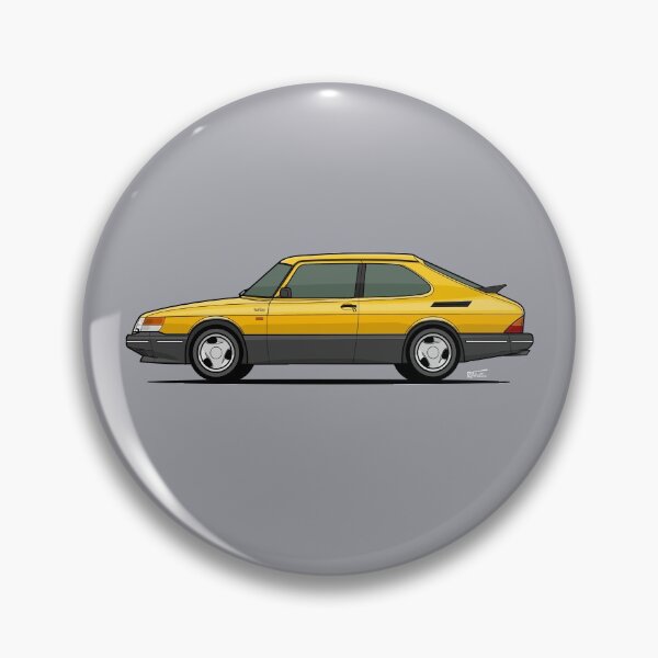 Item preview, Saab 900 Turbo single side view illustration - Yellow designed and sold by RJWautographics.