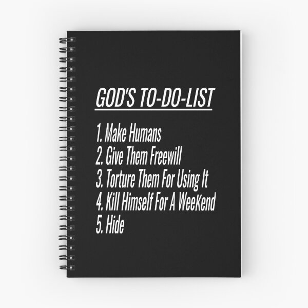 Item preview, Gods To Do List - Funny Atheist Humor Atheism Joke Quote designed and sold by Atheist In The Cloth.