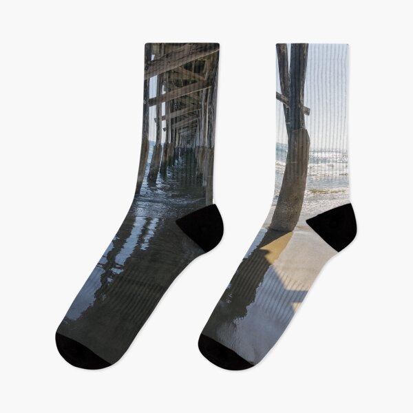 Item preview, Silky Sands - Low Tide Under Newport Beach Pier Orange County California designed and sold by Georgia Mizuleva.
