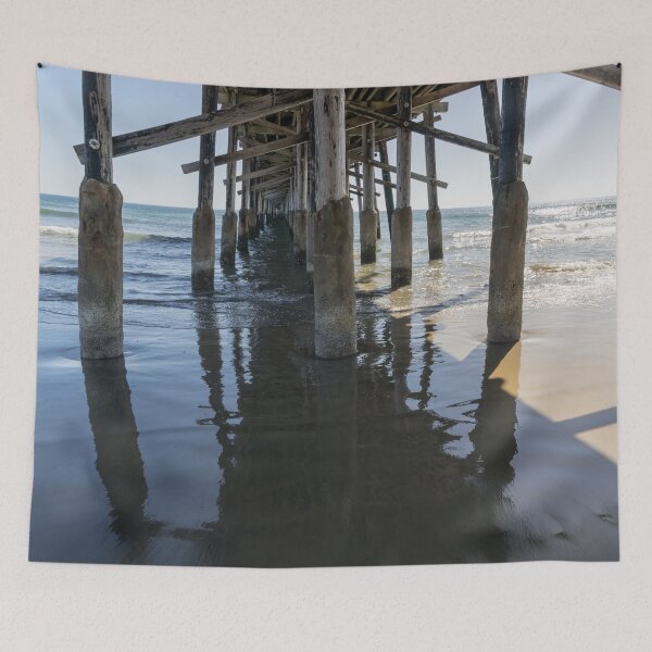 Item preview, Silky Sands - Low Tide Under Newport Beach Pier Orange County California designed and sold by Georgia Mizuleva.