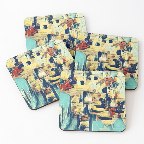 Item preview, Abstract impression of a mountain village designed and sold by jumapa.