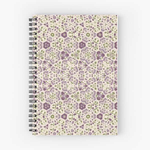 Item preview, Vintage Toned Cream and Lavender Print with Pansy Pattern designed and sold by cozycaroline.
