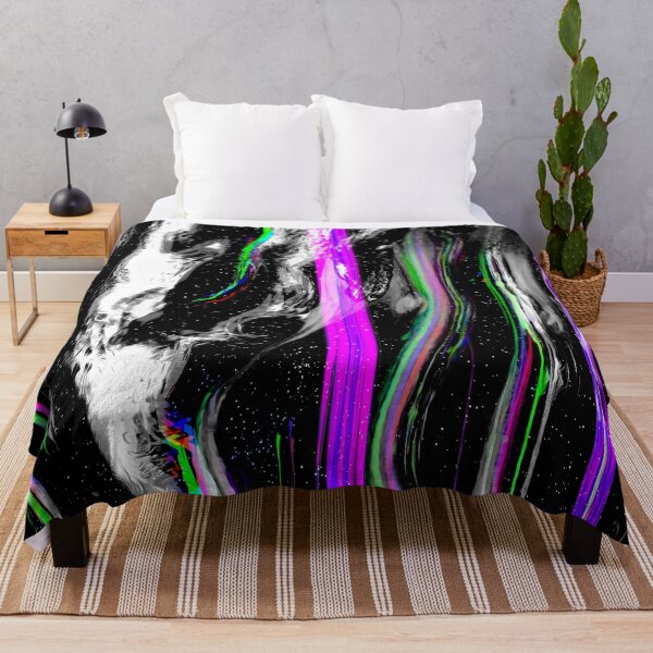 Item preview, "Norrsken" abstract, colored collage of a starry sky with iridescent drops of color in neon colors with a glitch effect designed and sold by N-o-r-d-l-y-s.