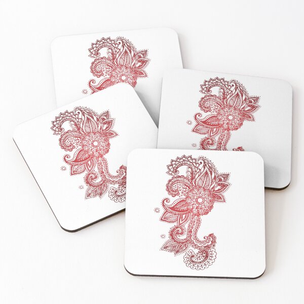 Item preview, Asymmetrical mandala red (Hand-drawn) designed and sold by Aakanksha97.