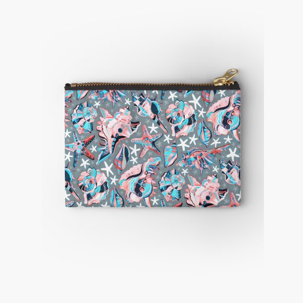 Item preview, Fauvist Style Scattered Pink and Blue Seashells on Grey designed and sold by micklyn.