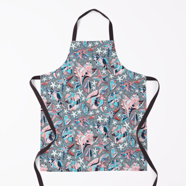 Item preview, Fauvist Style Scattered Pink and Blue Seashells on Grey designed and sold by micklyn.