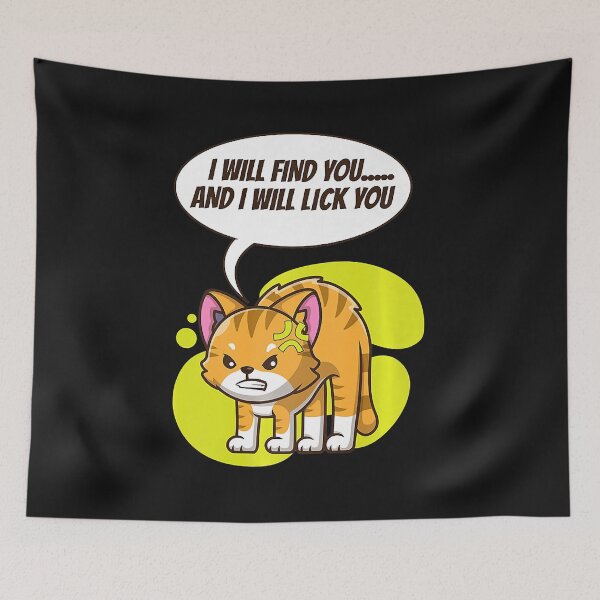 Item preview, I Will Find You and Lick You Angry But Cute Cat Premium  designed and sold by JamisonCatacu.