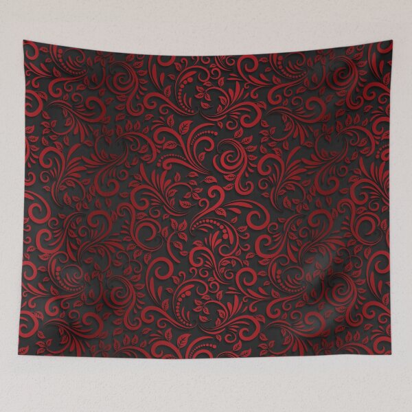 Item preview, Seamless Pattern With Shadow, Red And Black Progressive Colouring Floral Ornamental designed and sold by TiiNGA.